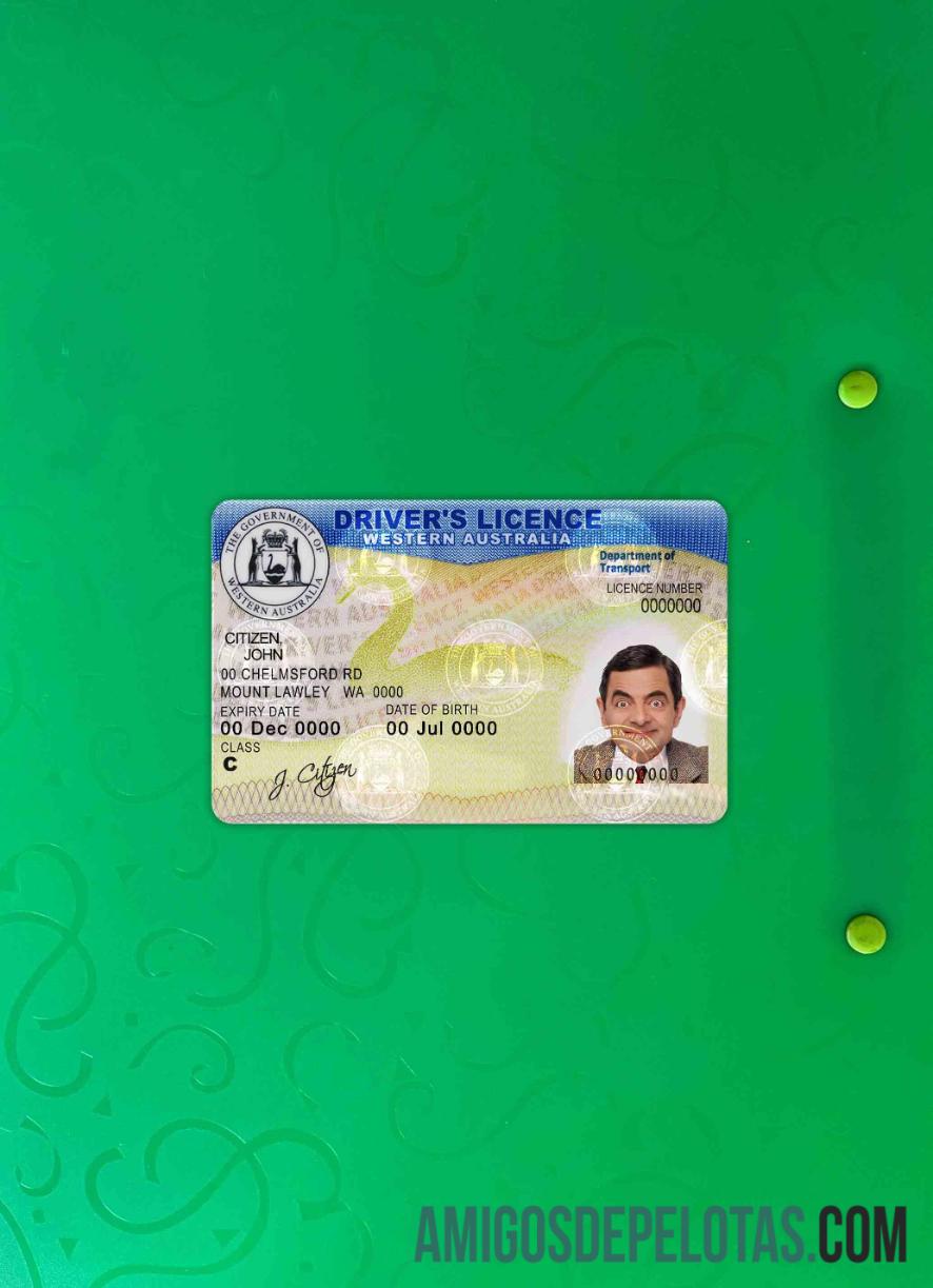 Austrália Ocidental DL fotovisual frontal exemplo real